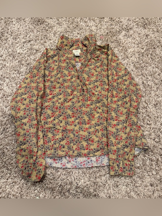 L.L. Bean Tops - Multicolored Floral L.L. Bean Button Up